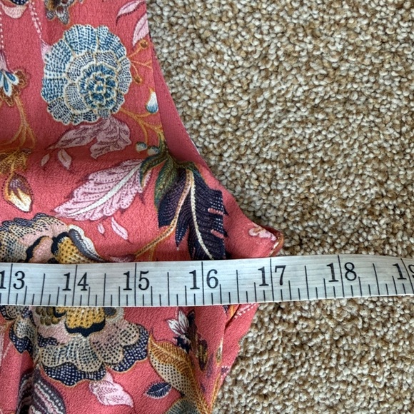 Evereve Brielle Orange Floral Sleeveless Boho Midi Dress Size Small - Picture 6 of 11